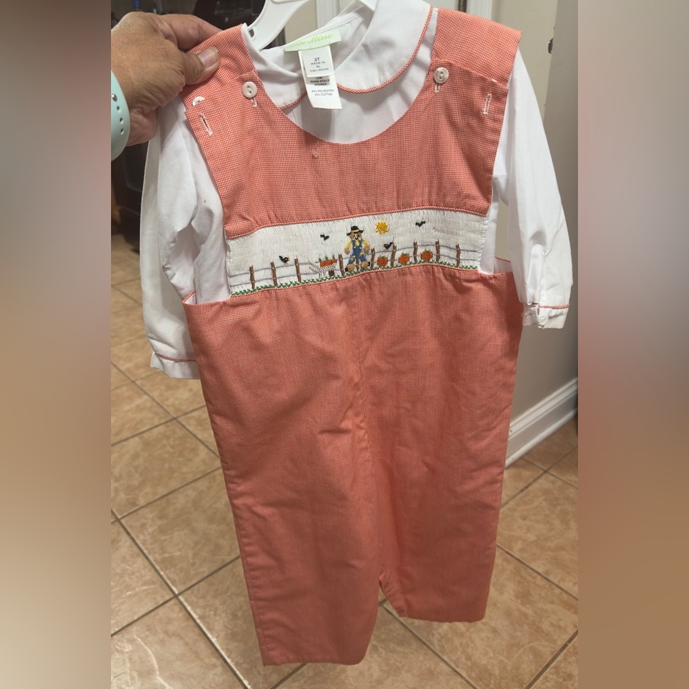 Mine Coral and White Kids One Piece